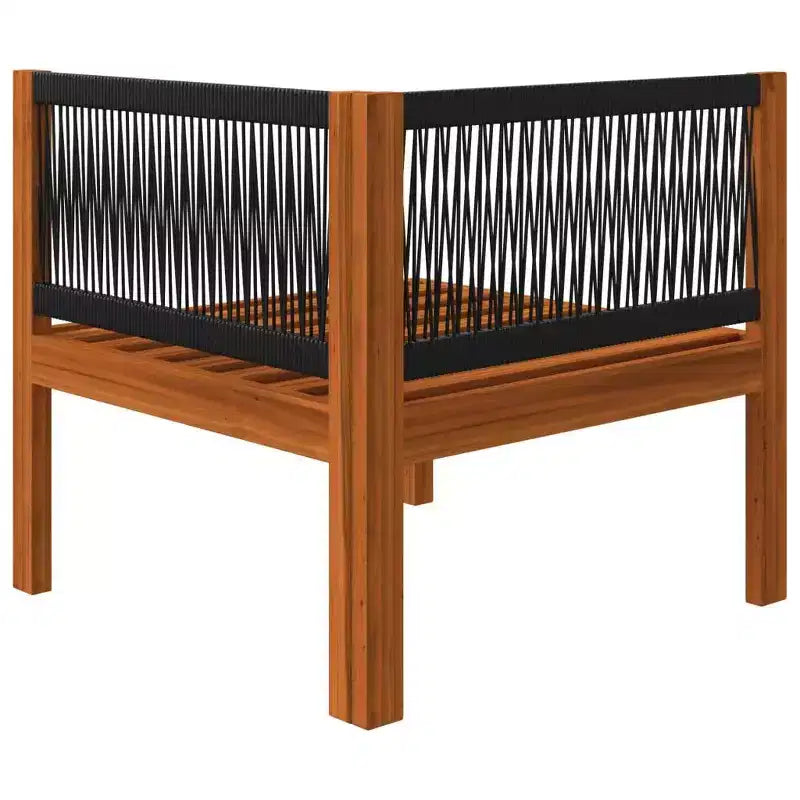 vidaXL Solid Acacia Wood 4-Piece Patio Lounge Set, Durably Constructed and Weather-Resistant with Cream Cushions for Ultimate Comfort