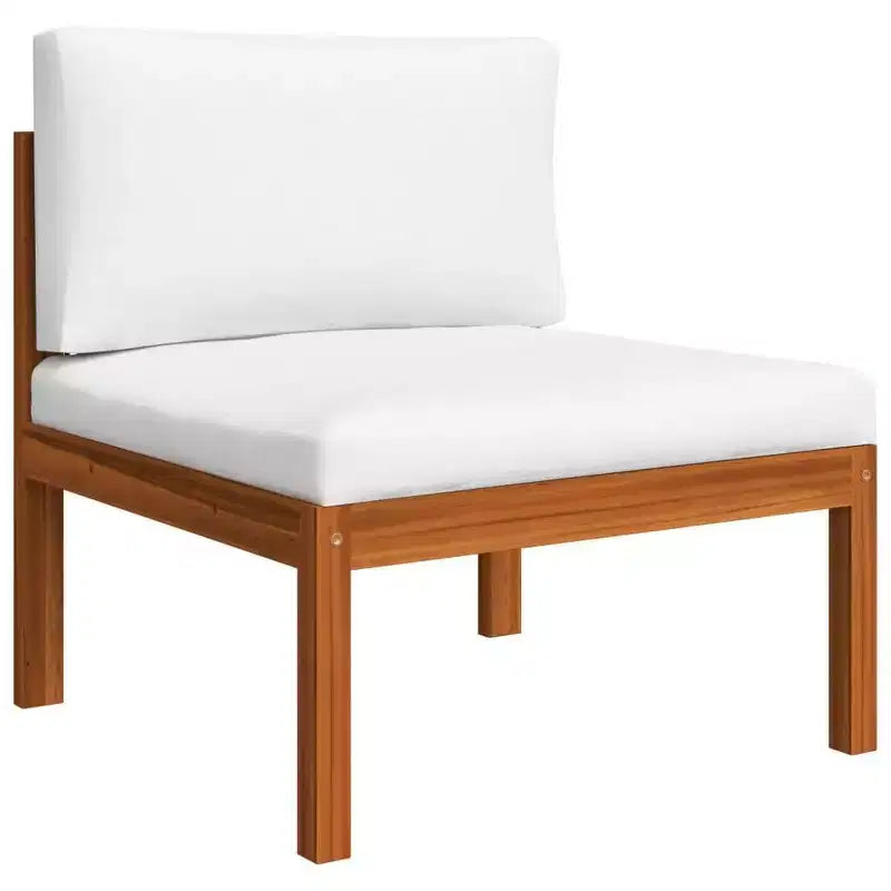 vidaXL 4 Piece Modern Patio Lounge Set - Cream Solid Acacia Wood with Comfortable Cushions - Timeless Design for Garden, Patio or Living Room