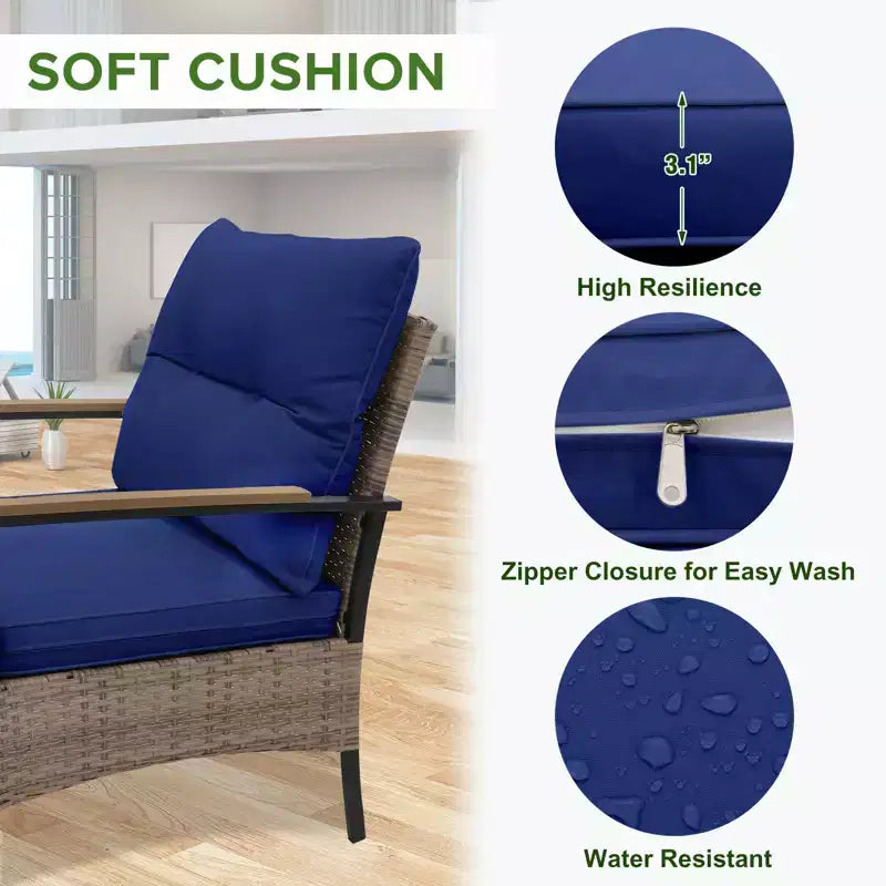 EAGLE PEAK 4 Piece Mojave Dusk Outdoor Conversation Set, Patio Wicker Furniture
