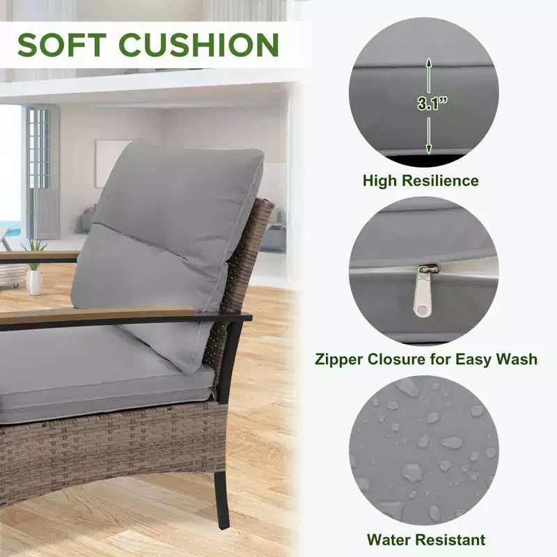 EAGLE PEAK 4 Piece Mojave Dusk Outdoor Conversation Set, Patio Wicker Furniture