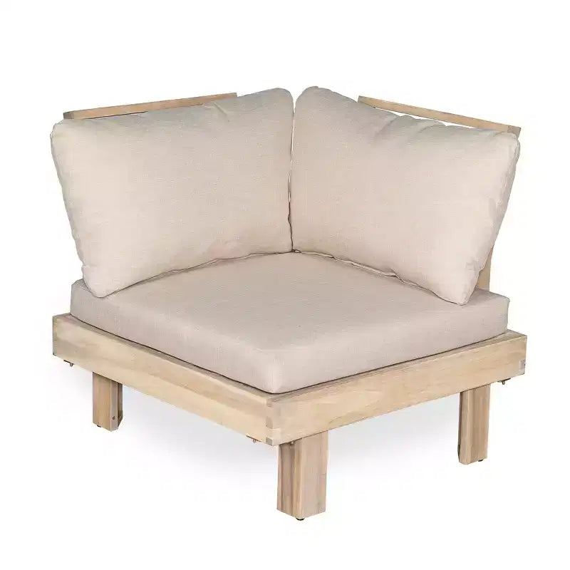 Christopher Knight Home Ysera Rustic 4 Piece Patio Acacia Wood Slatted Seating Set with Cushions