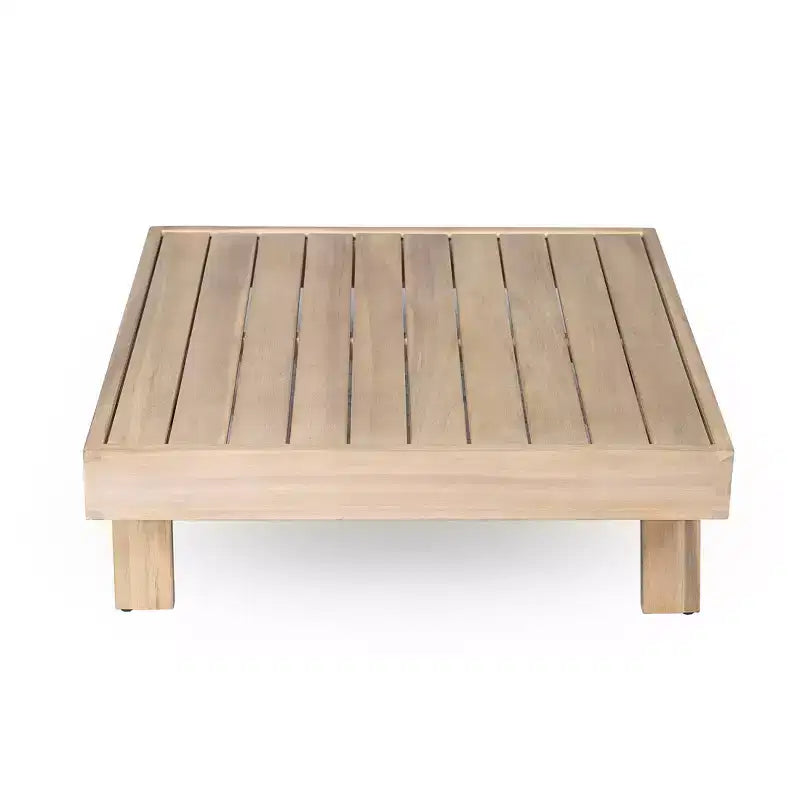 Christopher Knight Home Ysera Rustic 4 Piece Patio Acacia Wood Slatted Seating Set with Cushions