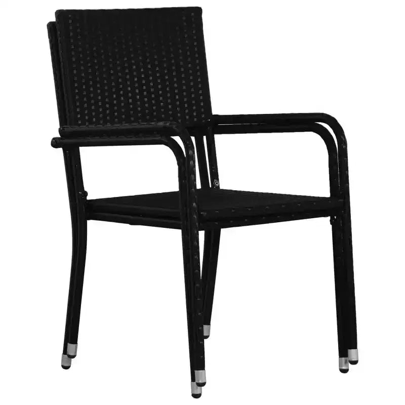 vidaXL Patio Dining Set Dining Table and Chairs Furniture Set Poly Rattan - Black 4 Items