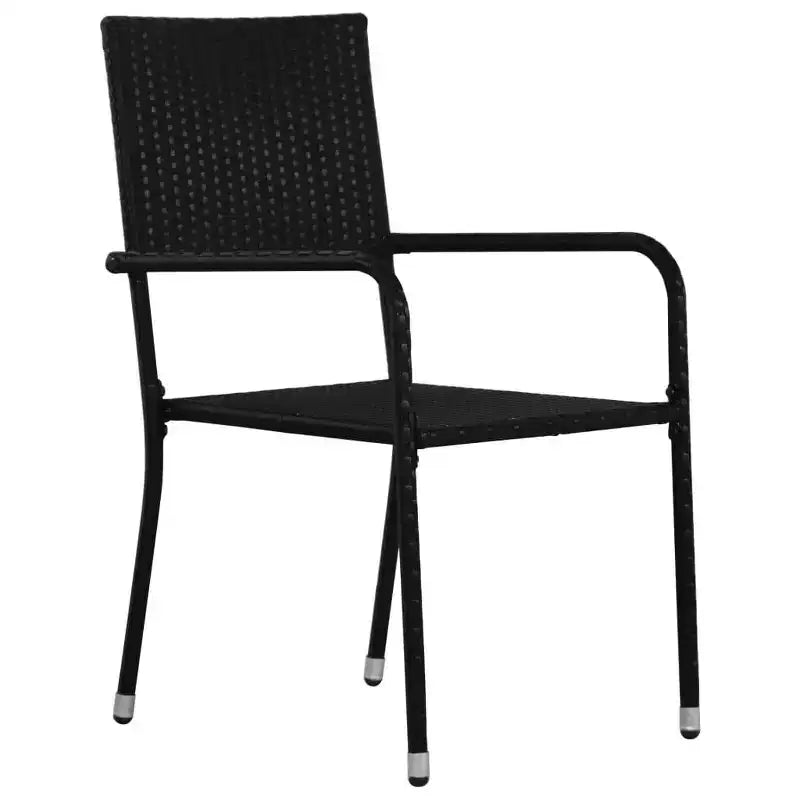 vidaXL Patio Dining Set Dining Table and Chairs Furniture Set Poly Rattan - Black 4 Items