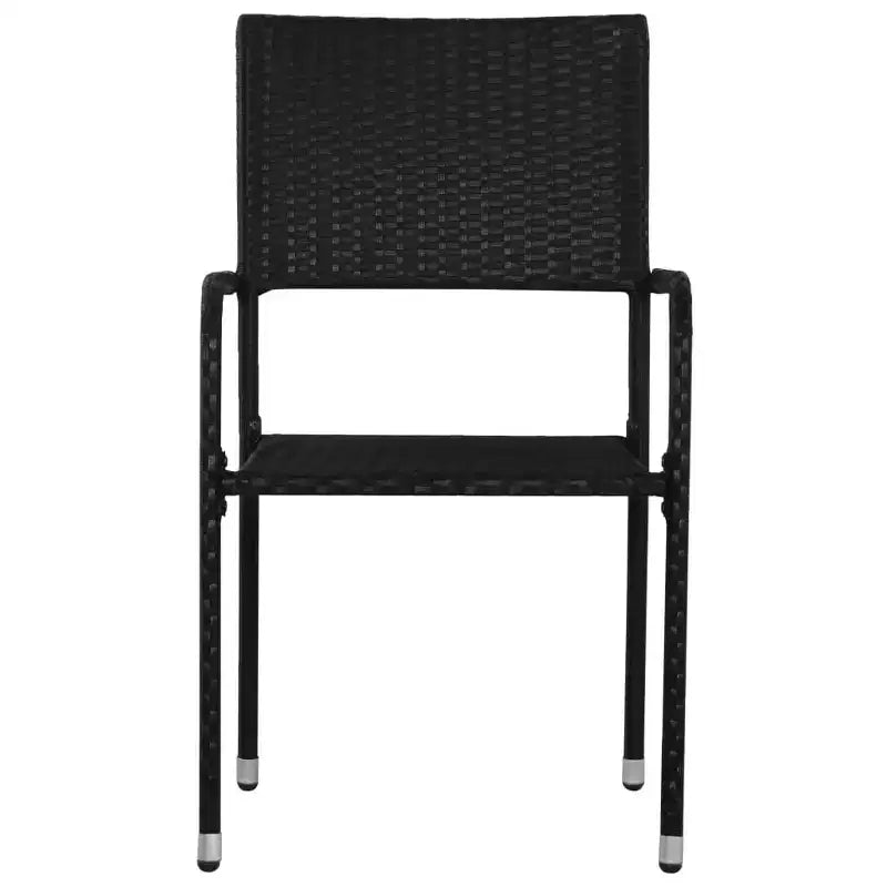 vidaXL Patio Dining Set Dining Table and Chairs Furniture Set Poly Rattan - Black 4 Items