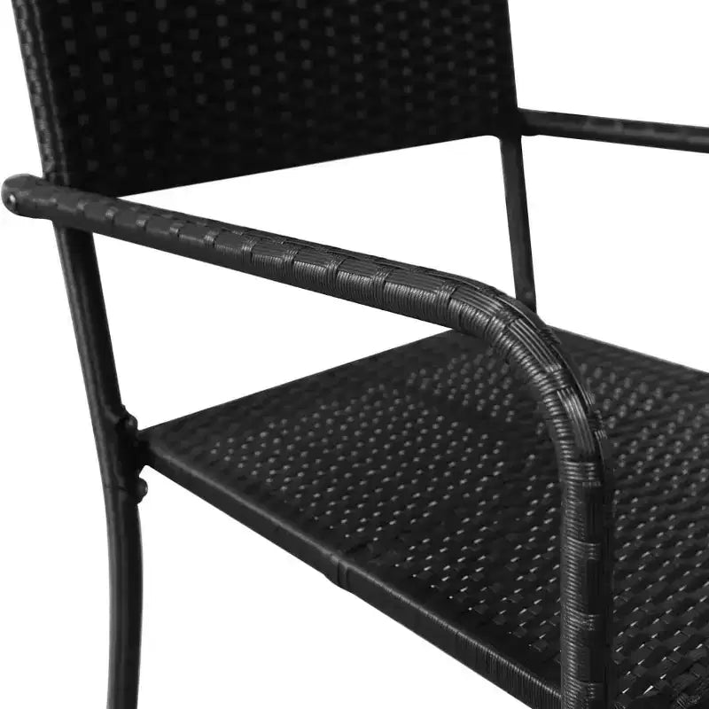 vidaXL Patio Dining Set Dining Table and Chairs Furniture Set Poly Rattan - Black 4 Items