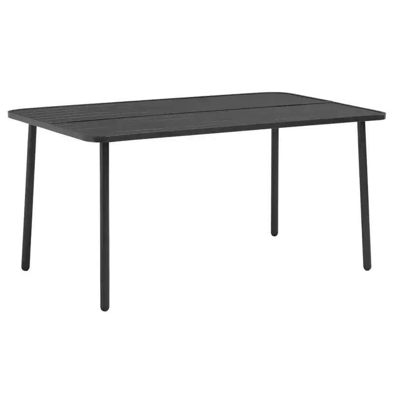 vidaXL Patio Dining Set Table and Chair Patio Furniture Set Steel Dark Gray