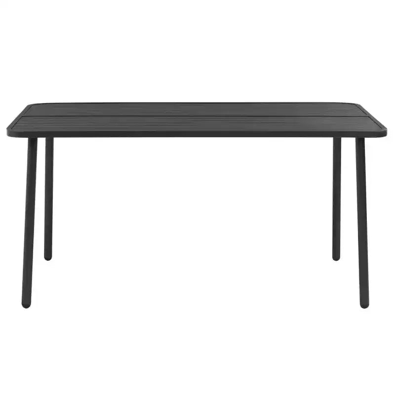 vidaXL Patio Dining Set Table and Chair Patio Furniture Set Steel Dark Gray