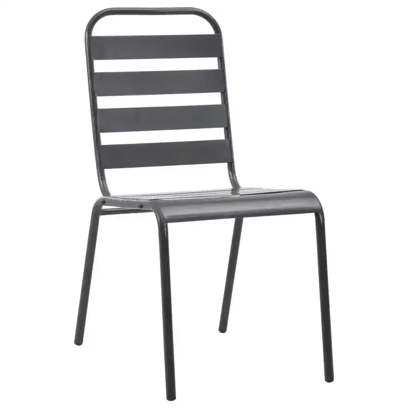 vidaXL Patio Dining Set Table and Chair Patio Furniture Set Steel Dark Gray