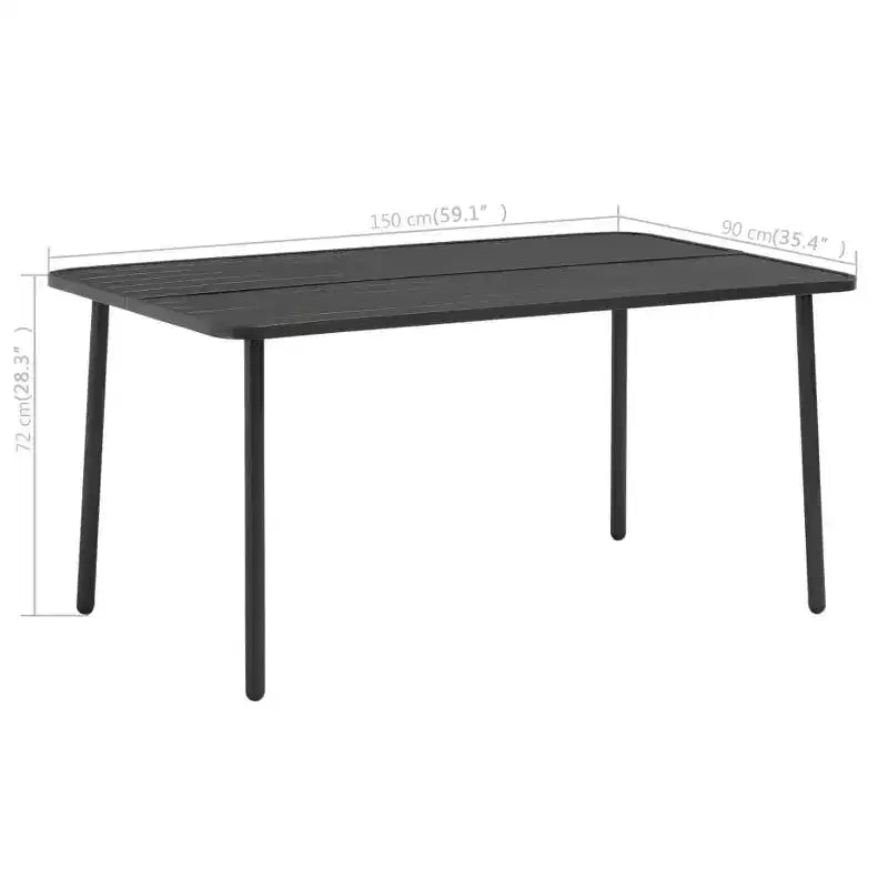 vidaXL Patio Dining Set Table and Chair Patio Furniture Set Steel Dark Gray