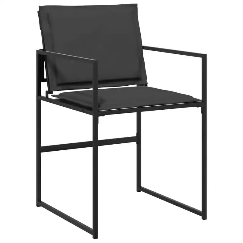 vidaXL 17 Piece Patio Dining Set with Cushions Black Textilene