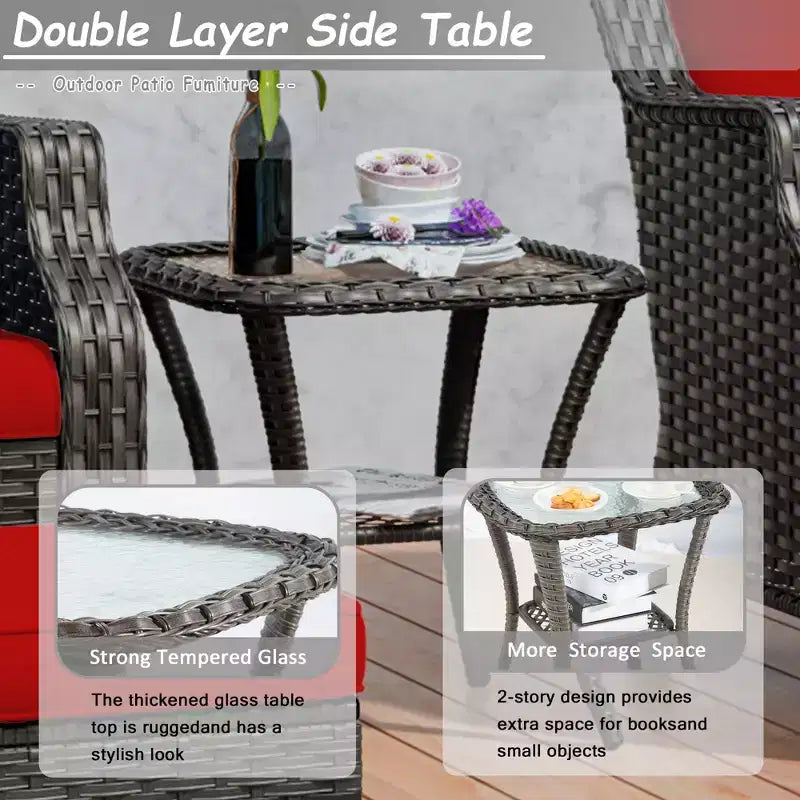 UPTIOT 7-Person Seating Group With Fire Pit And Cushions