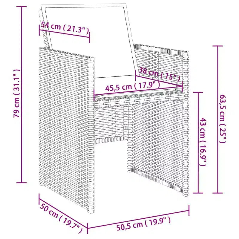 vidaXL Patio Dining Set of 12 Grey Poly Rattan 12 Seater Foldable