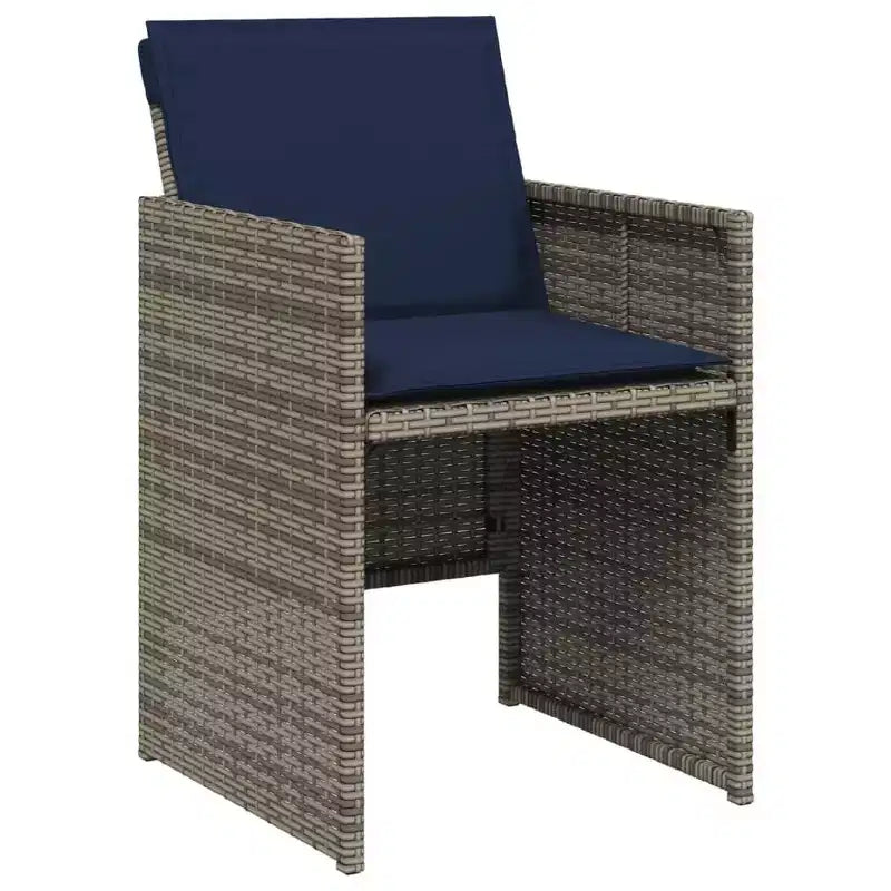 vidaXL Patio Dining Set of 12 Grey Poly Rattan 12 Seater Foldable