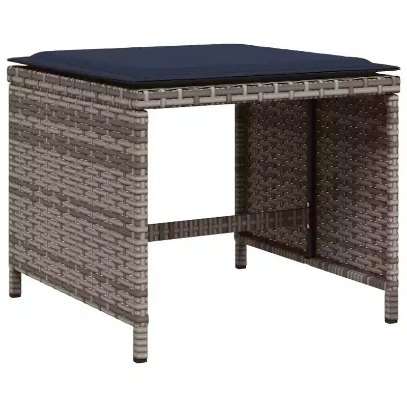 vidaXL Patio Dining Set of 12 Grey Poly Rattan 12 Seater Foldable