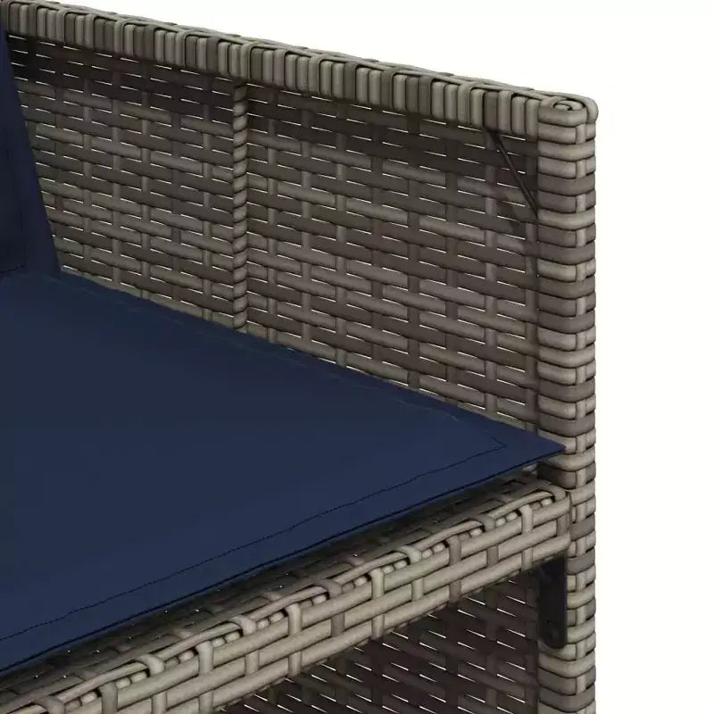vidaXL Patio Dining Set of 12 Grey Poly Rattan 12 Seater Foldable