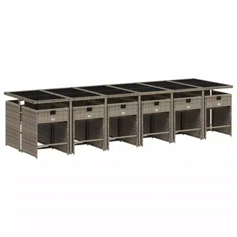 vidaXL Patio Dining Set Set of 12 Gray