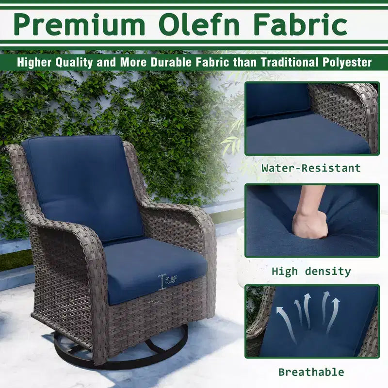UPTIOT 6-Piece Wicker Outdoor Patio Conversation Set with Cushions