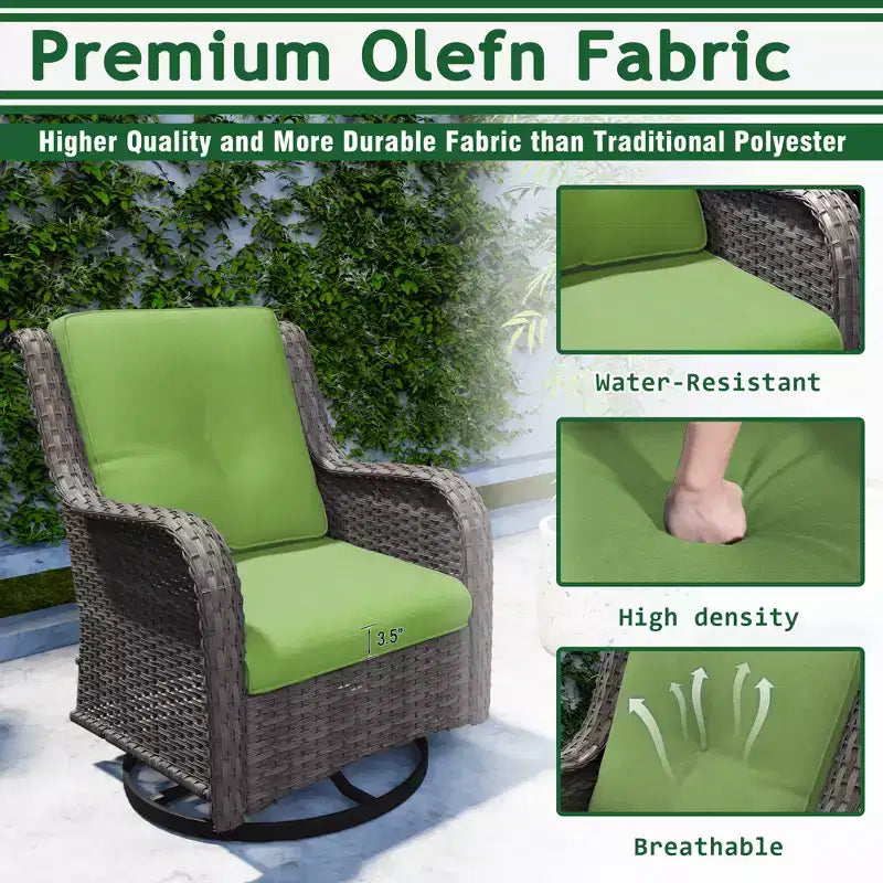 UPTIOT 6-Piece Wicker Outdoor Patio Conversation Set with Cushions
