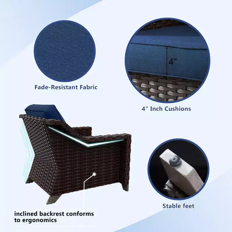 UPTIOT 5-Piece Outdoor Conversation Set