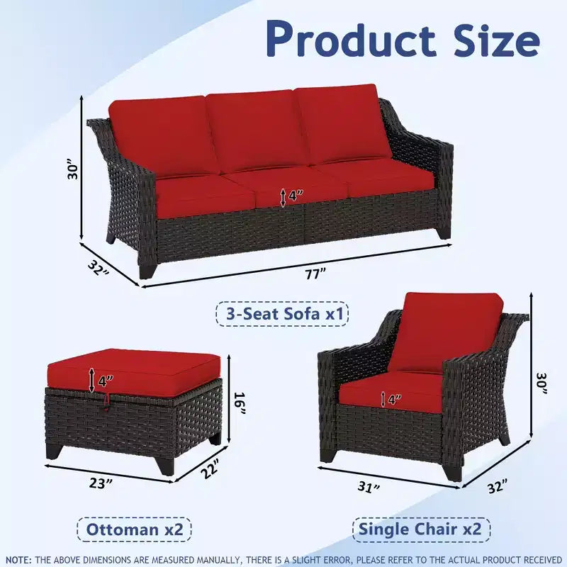 UPTIOT 5-Piece Outdoor Conversation Set