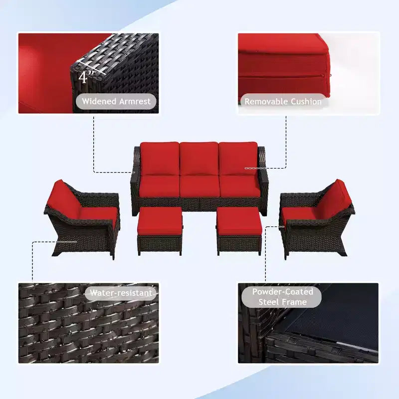 UPTIOT 5-Piece Outdoor Conversation Set