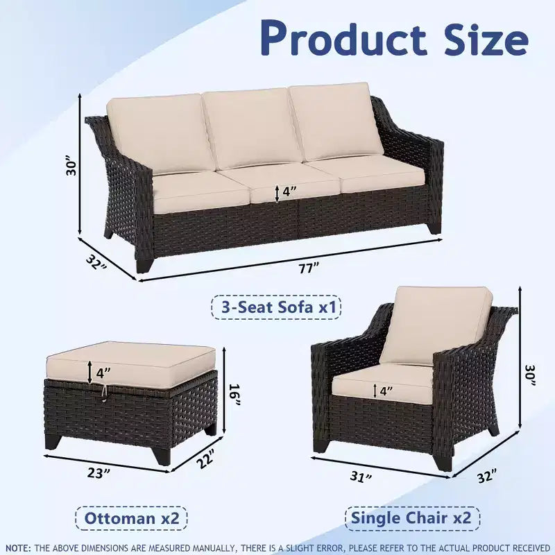 UPTIOT 5-Piece Outdoor Conversation Set