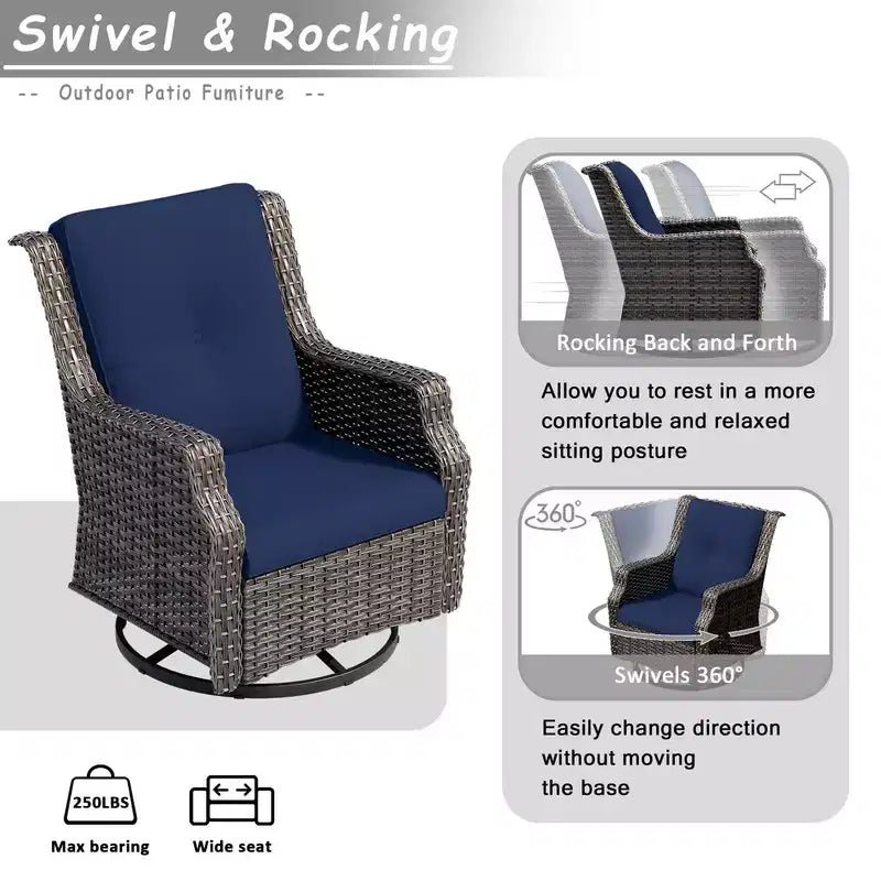 UPTIOT 7-Piece Outdoor Patio Conversation Set