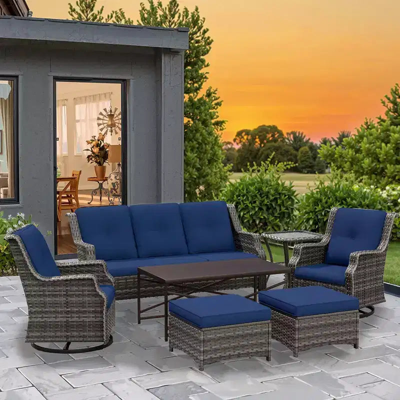 UPTIOT 7-Piece Outdoor Patio Conversation Set