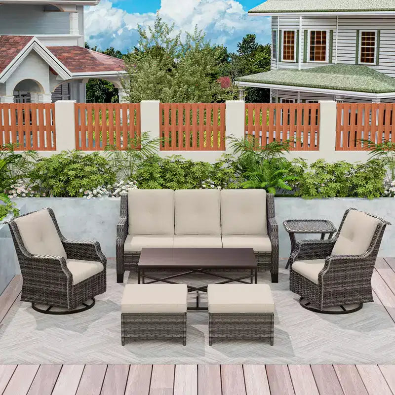 UPTIOT 7-Piece Outdoor Patio Conversation Set