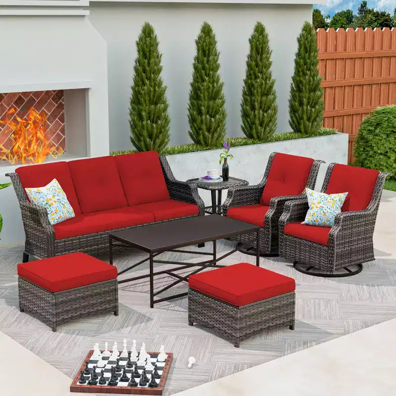 UPTIOT 7-Piece Outdoor Patio Conversation Set