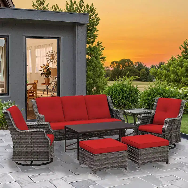 UPTIOT 7-Piece Outdoor Patio Conversation Set