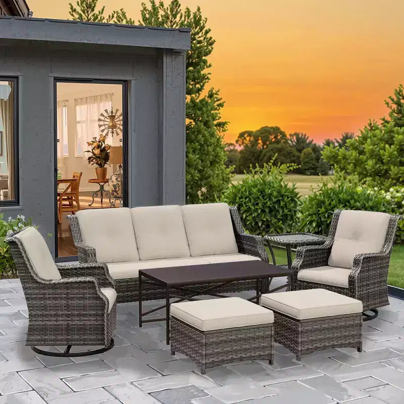 UPTIOT 7-Piece Outdoor Patio Conversation Set