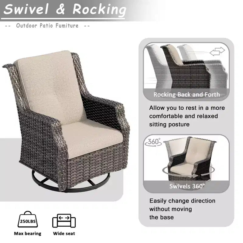 UPTIOT 7-Piece Outdoor Patio Conversation Set