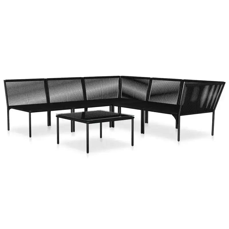 vidaXL Patio Lounge Set Patio Furniture Set Table and Chair Set Black PVC