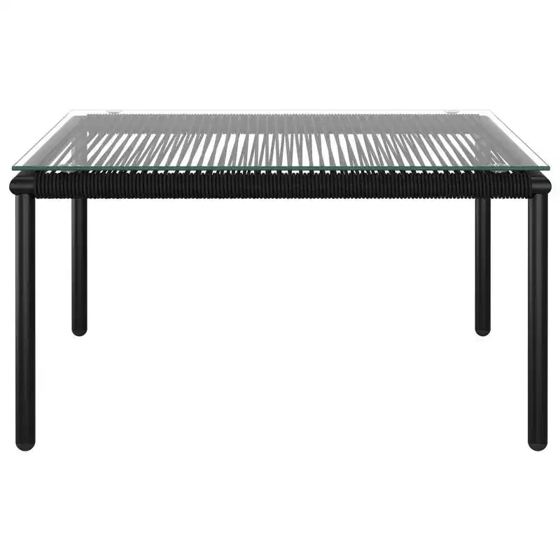 vidaXL Patio Lounge Set Patio Furniture Set Table and Chair Set Black PVC