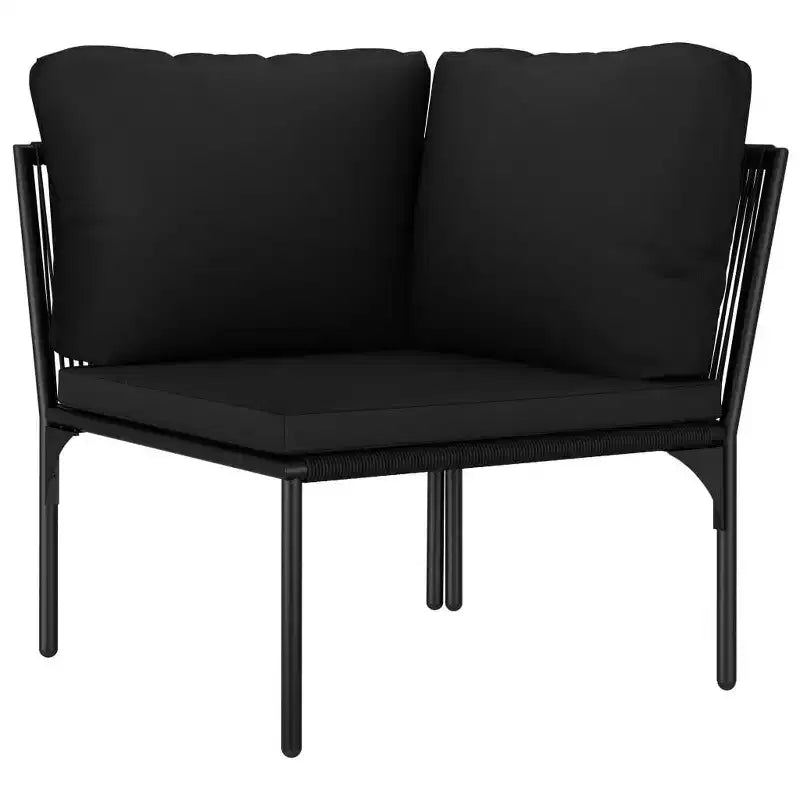 vidaXL Patio Lounge Set Patio Furniture Set Table and Chair Set Black PVC