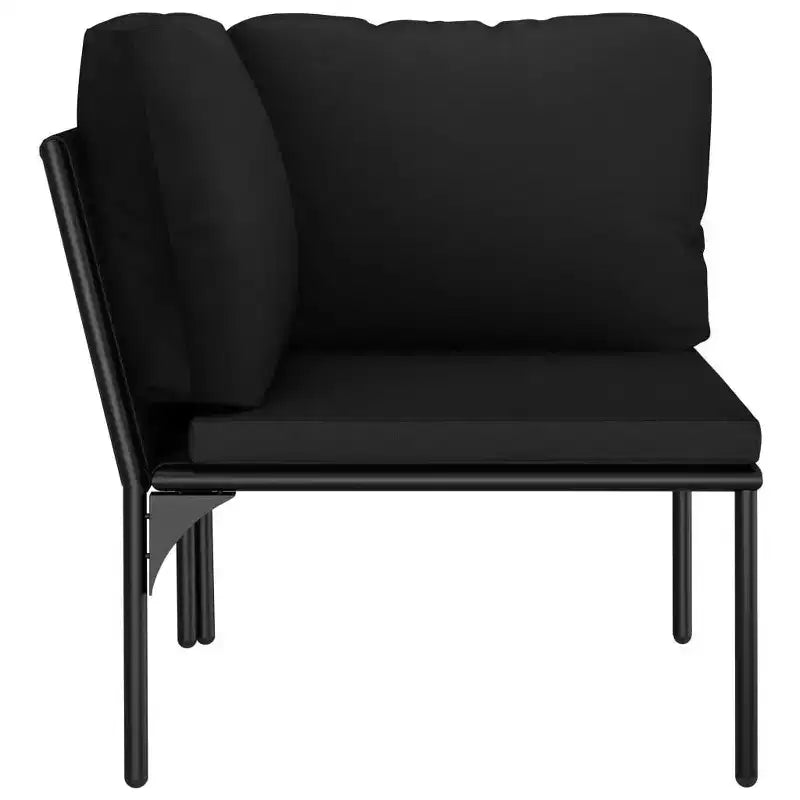 vidaXL Patio Lounge Set Patio Furniture Set Table and Chair Set Black PVC