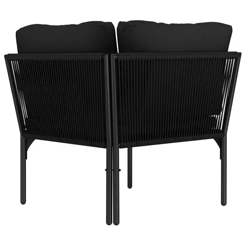 vidaXL Patio Lounge Set Patio Furniture Set Table and Chair Set Black PVC