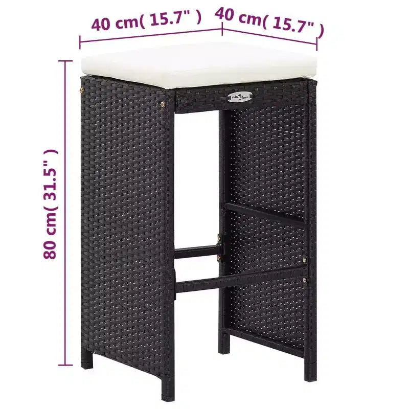 vidaXL Patio Bar Set Pub Table and Chairs Outdoor Garden 7 Piece Poly Rattan