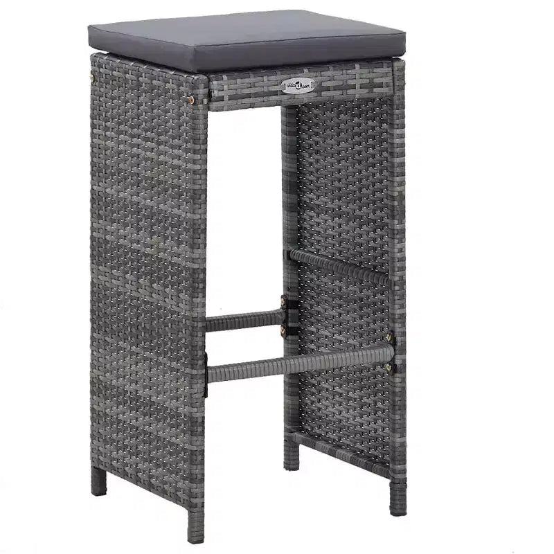 vidaXL Patio Bar Set Pub Table and Chairs Outdoor Garden 7 Piece Poly Rattan