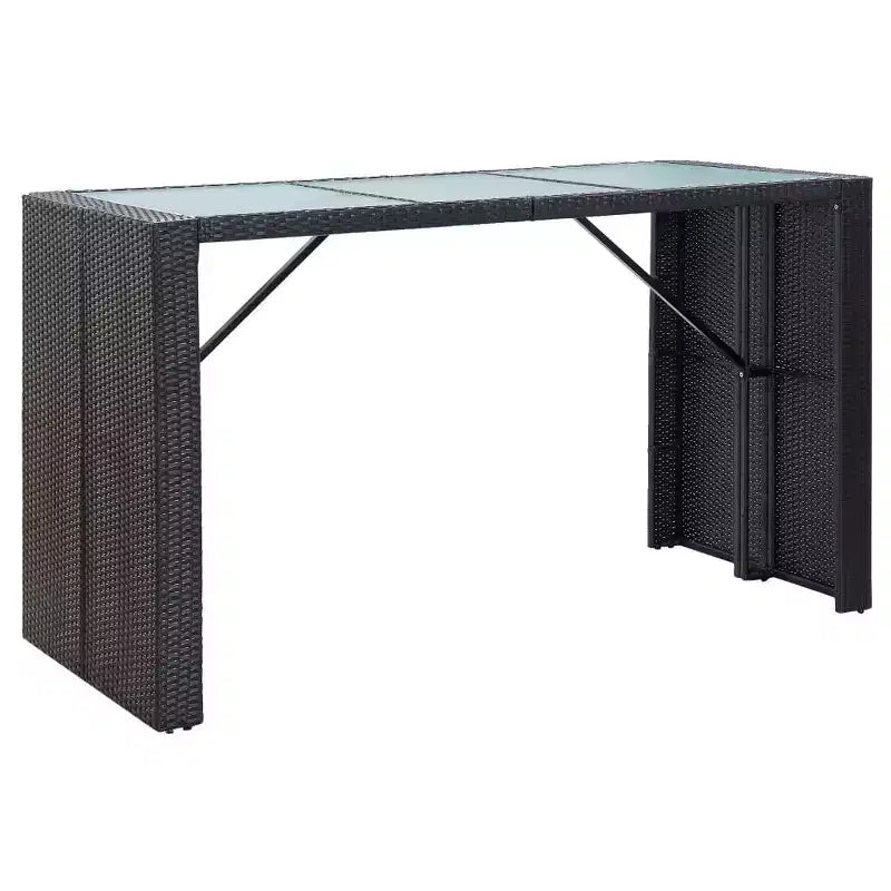 vidaXL Patio Bar Set Pub Table and Chairs Outdoor Garden 7 Piece Poly Rattan