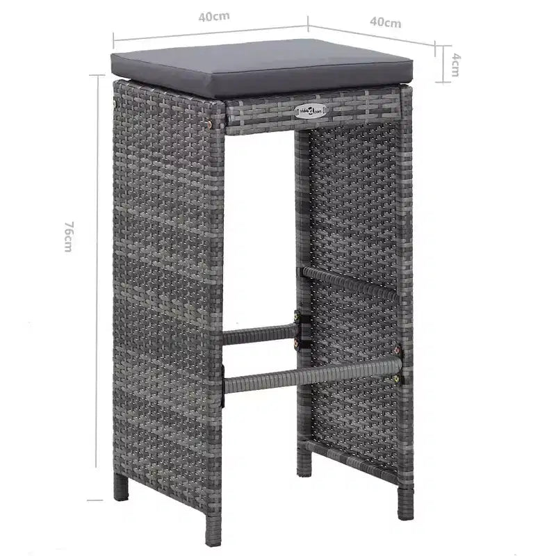 vidaXL Patio Bar Set Pub Table and Chairs Outdoor Garden 7 Piece Poly Rattan