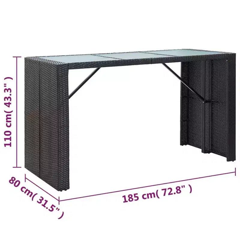 vidaXL Patio Bar Set Pub Table and Chairs Outdoor Garden 7 Piece Poly Rattan