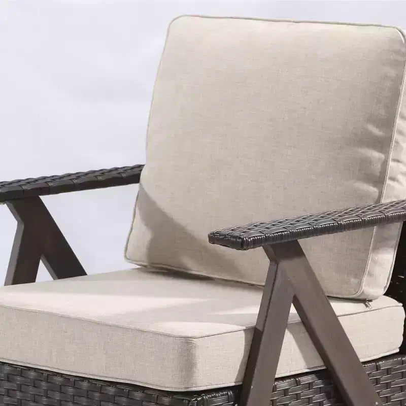 UPTIOT Outdoor 5-Piece Seating Set: 3-Seater Sofa, 2 Swivel Rockers & 2 Ottomans for Patio Comfort