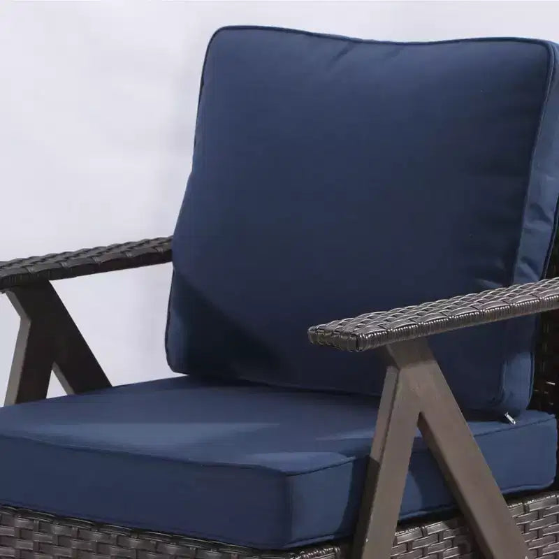 UPTIOT Outdoor 5-Piece Seating Set: 3-Seater Sofa, 2 Swivel Rockers & 2 Ottomans for Patio Comfort