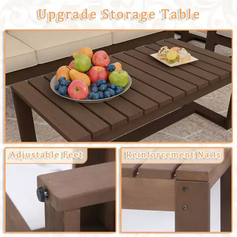 UPTIOT Premium Outdoor Patio Set with Hemlock Wood & Water-Resistant Comfort