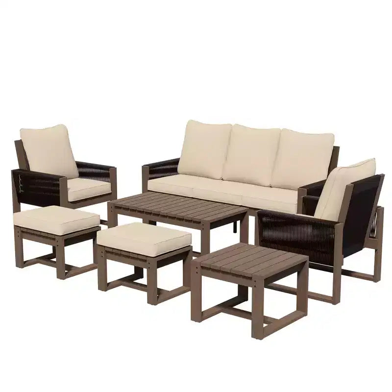 UPTIOT Premium Outdoor Patio Set with Hemlock Wood & Water-Resistant Comfort