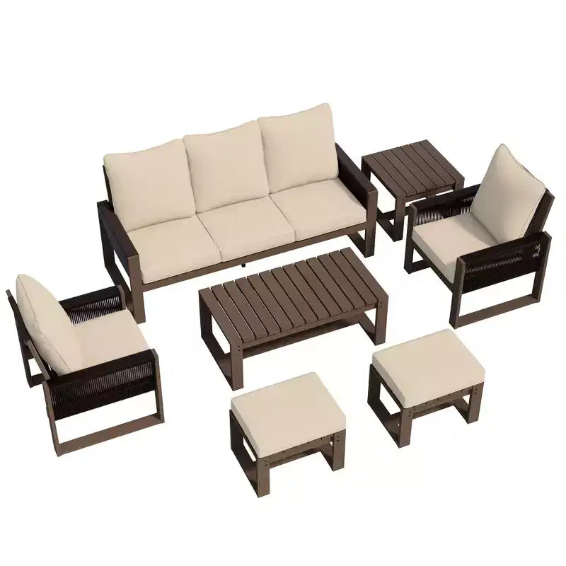 UPTIOT Premium Outdoor Patio Set with Hemlock Wood & Water-Resistant Comfort