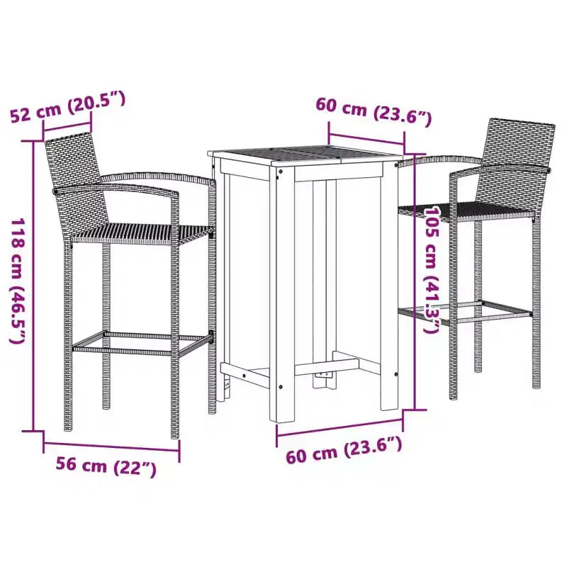 vidaXL Garden Bar Set